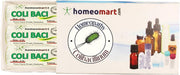HomeoMart Colibacillinum 6C pellets in a glass vial for on-the-go homeopathy.