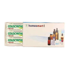 HomeoMart Colocynthis 30C pellets vial for portable homeopathy on the go.