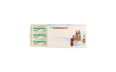 Homeomart Pyrogenium pellets bottle showing portable homeopathy option