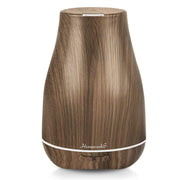 Homeweeks diffuser in brown wood grain adding warm decor and aroma
