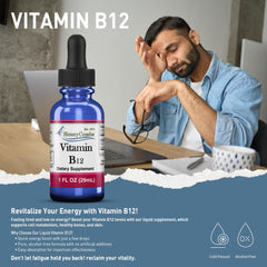HoneyCombs Vitamin B12 liquid drops dropper in use for daily support