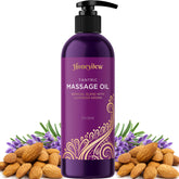 HONEYDEW Lavender Massage Oil bottle for silky, non-greasy full-body massages.