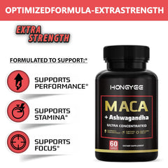 HONGYEE Ashwagandha-Maca blend showcases performance support possibilities.