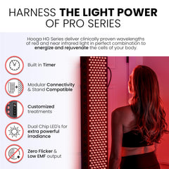 Hooga PRO1500 built-in timer graphic illustrating easy session control.