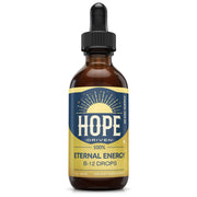 Hope Driven Eternal Energy bottle front view showing vegan, fast-absorbing B12 formula