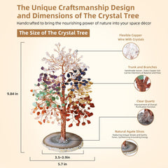 Hopeseed crystal tree trunk wrapped in copper wire showcases craftsmanship.