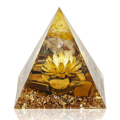 Hopeseed Orgone Pyramid Flower of Life promotes positive energy and focus in living spaces.