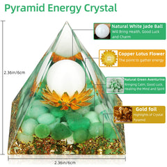 Hopeseed Orgone Pyramid featuring green aventurine crystal for prosperity vibes at home