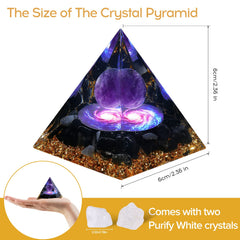 Hopeseed Orgone Pyramid obsidian surface promotes calm and clarity