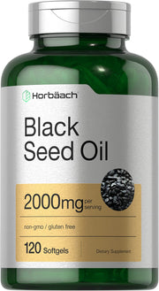 Horbaach Aceite de Semilla Negra cápsulas blandas de 2000 mg, toma diaria fácil.