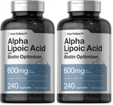 Horbäach Alpha Lipoic Acid 600mg bottle front view for everyday wellness.