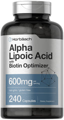Horbäach Alpha Lipoic Acid 600mg bottle highlighting universal antioxidant concept