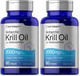 Horbaach Antarctic Krill Oil softgel bottle highlighting omega-3 support for daily wellness