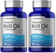 Horbaach Antarctic Krill Oil softgel bottle highlighting omega-3 support for daily wellness