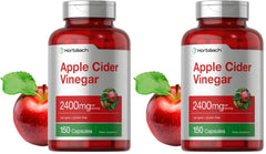 Horbäach Apple Cider Vinegar Capsules bottle highlights gluten-free daily supplement.