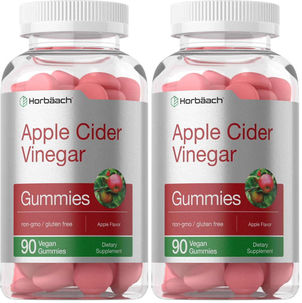 Horbäach vegan apple cider vinegar gummies bottle for daily wellness in a convenient format