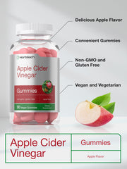 Horbäach apple-flavored ACV gummies close-up with chewy texture