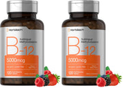 Horbäach B12 berry-flavored sublingual tablets two-pack for convenient daily use