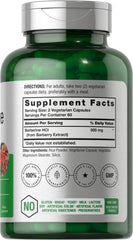 Close-up of Horbaach Berberine HCL capsules emphasizing quick-release design