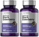 Horbäach Black Elderberry capsules bottle, convenient daily supplement option