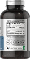 Horbäach Calcium 1200 mg softgels close-up label highlighting dosage.
