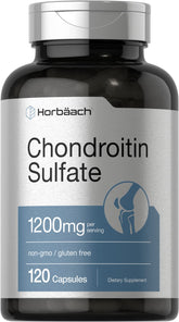 Horbäach Chondroitin Sulfate 1200mg bottle, gluten-free daily support.