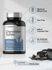 Horbäach Chondroitin Sulfate 1200mg label detail, clear ingredients and potency.