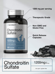 Horbäach Chondroitin Sulfate 1200mg capsules close-up, travel-friendly form.