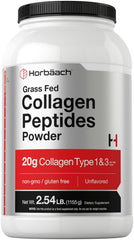 Horbaach Collagen Peptides Powder Bottle shows neat labeling for daily use.