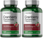 Horbäach Cranberry Concentrate bottle showing packaging and daily dosage usage.