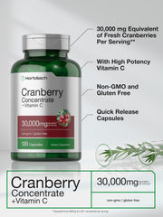 Horbaach Cranberry Concentrate packaging highlights non-GMO and gluten-free.