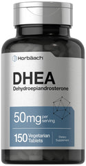 Horbäach DHEA 50mg tablets bottle for daily wellness support
