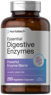 Horbäach Essential Digestive Enzymes bottle supports daily digestion after meals