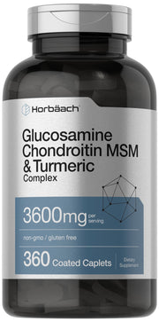 Horbäach glucosamine-chondroitin-msm bottle on shelf supports everyday joint comfort