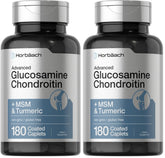 Horbäach Glucosamine Chondroitin Plus MSM Turmeric bottle front shows label for joint health support