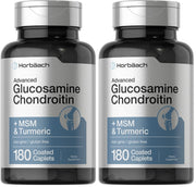 Horbäach Glucosamine Chondroitin Plus MSM Turmeric bottle front shows label for joint health support