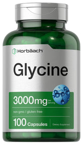 Horbäach Glycine 3000mg capsules bottle for daily amino acid support