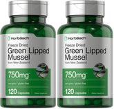 Horbäach Green Lipped Mussel capsules bottle for convenient daily use with potential joint support