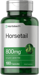 Horbäach Horsetail bottle and cap display premium packaging for convenient supplement access.