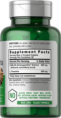 Horbaach KSM-66 Ashwagandha caplets bottle side; easy daily capsule.