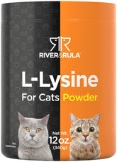 Horbäach L-Lysine Powder for Cats bottle on shelf supports daily amino acid intake