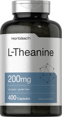 Horbäach L-Theanine 200mg bottle front view for calm focus.
