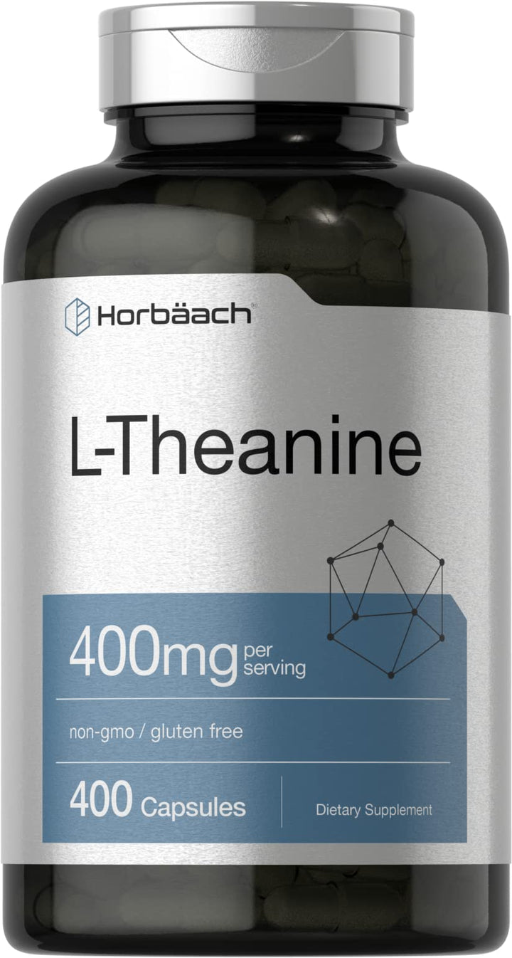 Horbäach L-Theanine 400mg bottle for daily calm.