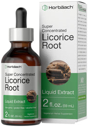 Horbäach Licorice Root Extract bottle front, alcohol-free tincture for daily use