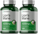Horbäach Lions Mane bottle front – gluten-free vegetarian wellness option