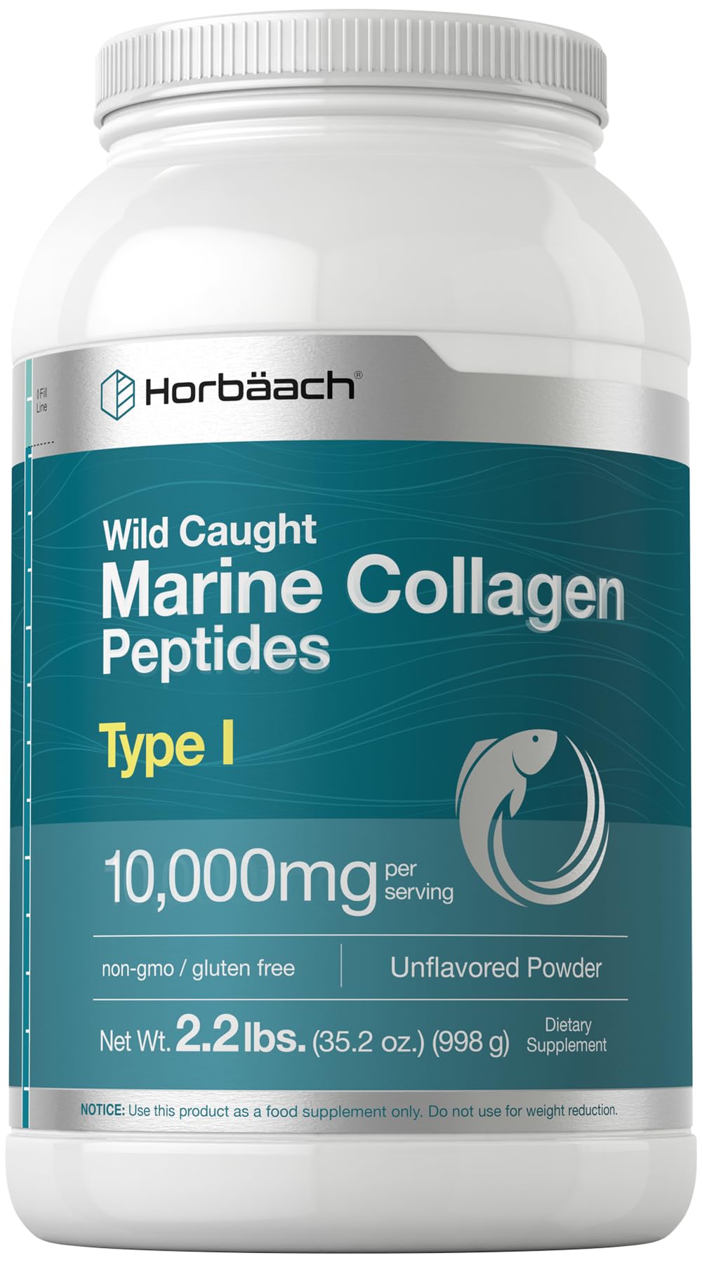 Horbäach Marine Collagen Peptides Powder bottle pour for quick daily shake