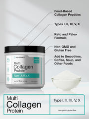 Horbäach unflavored collagen powder, dissolves easily in beverages.