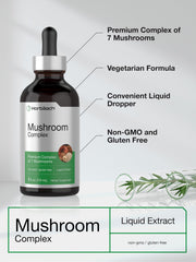 Horbäach Mushroom Complex ingredient panel lists premium mushrooms included.