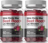 Horbäach Nitric Oxide Beet Root Gummies bottle with strawberry flavor for daily use
