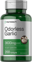 Horbaach Odorless Garlic softgels bottle for odorless daily wellness